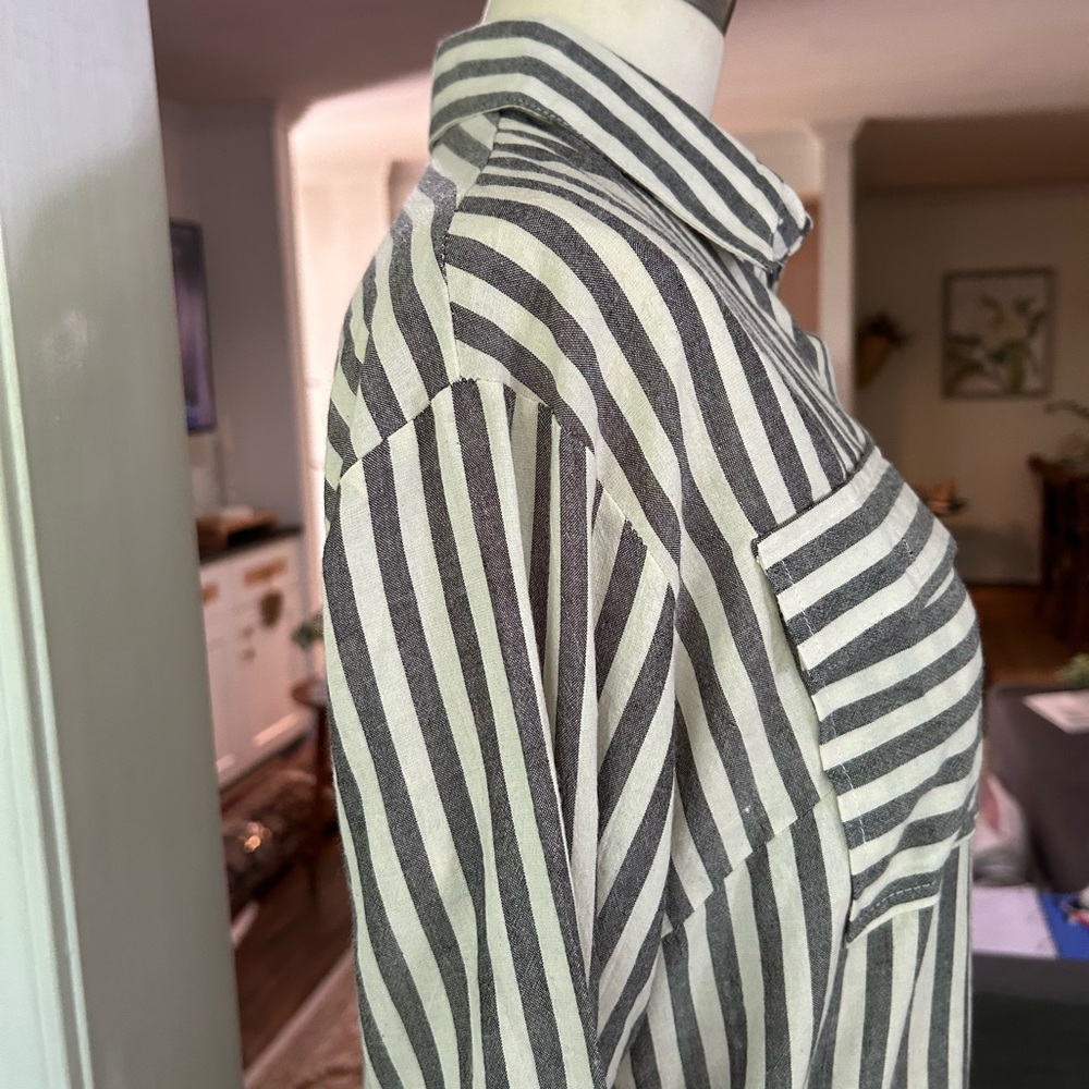 Button down striped shirt long sleeve - Picture 6 of 14